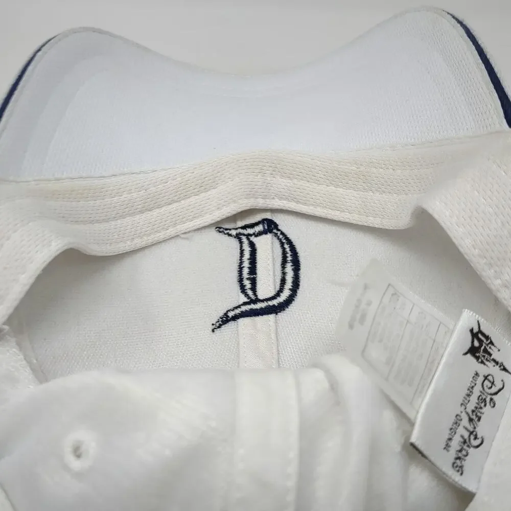 Disney Parks Baseball Cap White One Size Embroidered D Logo Strapback Hat Blue